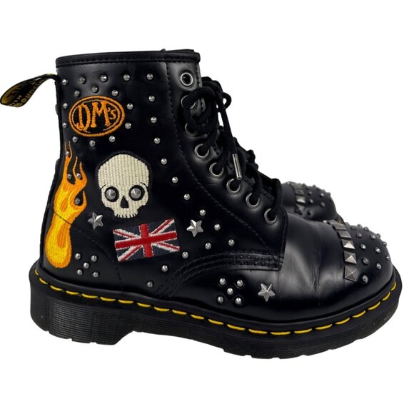Dr. Martens 1460 Rock & Roll Leather Embellishment Combat Boots Size UK 5 US W7 - Picture 6 of 11